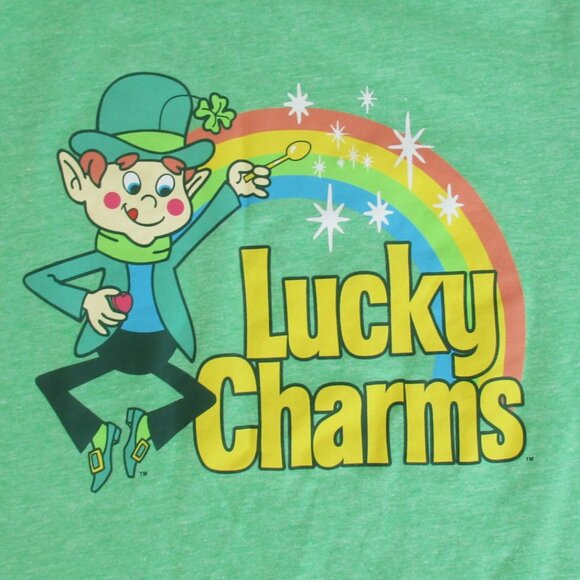 LUCKY CHARMS T-Shirt Size Medium Juniors Graphic Tee Green - Picture 9 of 10
